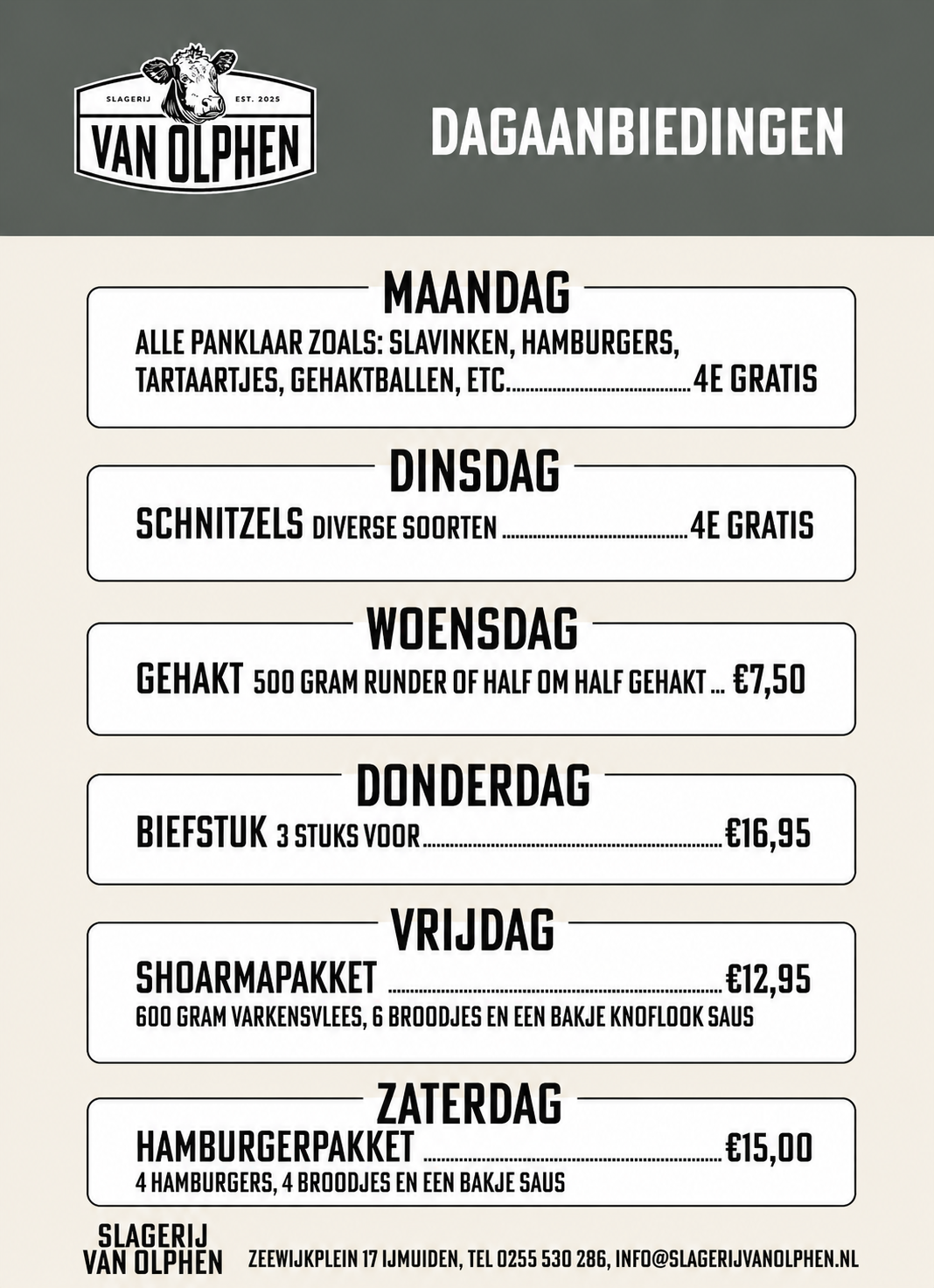 Ontdek onze heerlijke dagaanbiedingen!